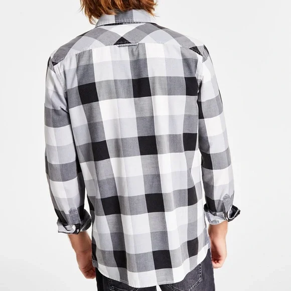 Sun + Stone • Men's Burke Regular-Fit Plaid Button-Down Shirt - Size XXL - Picture 16 of 16